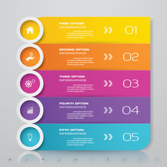 5 steps simple&editable process chart infographics element. EPS 10.	