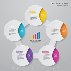 5 steps simple&editable process chart infographics element. EPS 10.	