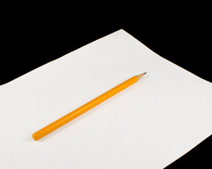 Pencil on a white sheet of paper