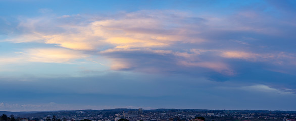 beautiful sky with clouds at sunrise