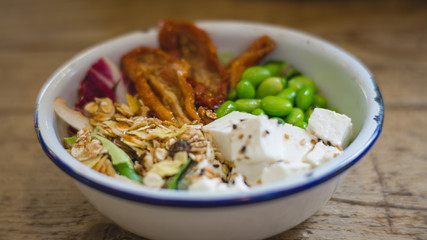 plate of vegan and healthy food