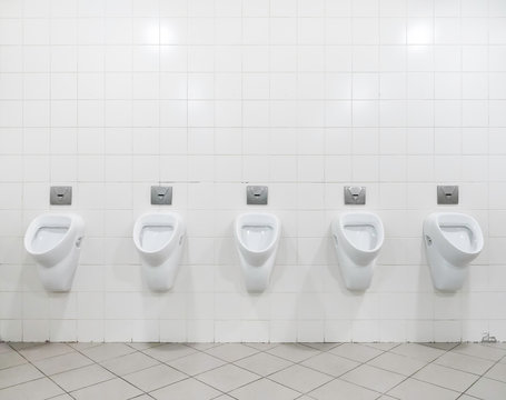 Urinals in men public toilet