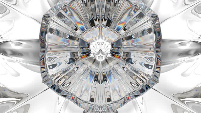 kaleidoscope rotate of Gemstone diamond or shiny glass texture. 3d render, 3d animation