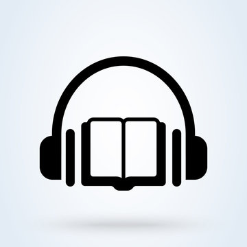 audio book icon vector modern design illustration