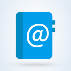 Fototapeta premium Address phone book and notebook flat. modern design illustration
