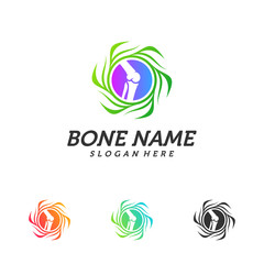 Nature Bone logo design template. Concept Vector of human body health. Emblem symbol Icon.