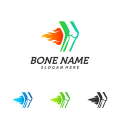 Fire Bone logo design template. Concept Vector of human body health. Emblem symbol Icon.