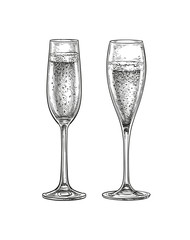 Two glasses of champagne.