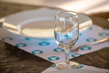 Table set in restaurant