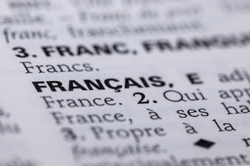 Définition du mot français dans le dictionnaire français