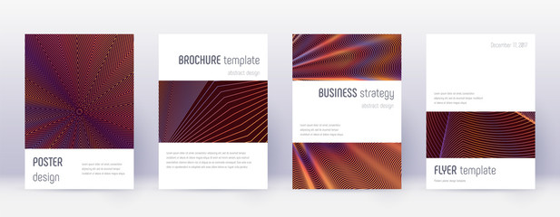 Minimalistic brochure design template set. Orange 