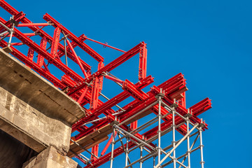 Clamp connection of a beam crossbar system.