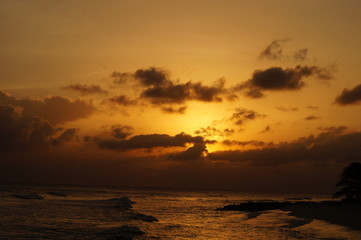 Fototapeta na wymiar Sunset Over the Caribbean Sea