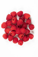 raspberries isolated on white background