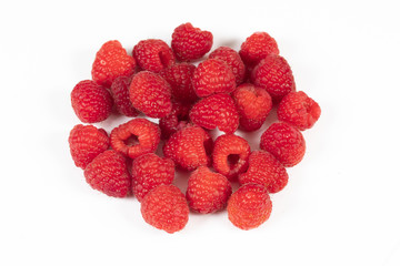 raspberries isolated on white background