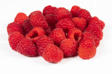 raspberries isolated on white background