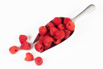 raspberries isolated on white background