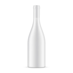 Blank ceramic wine bottle mockup isolated on white background. Vector illustration