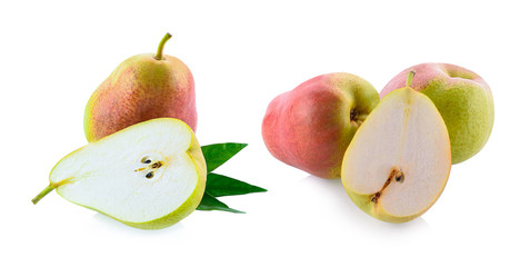 Set Pears isolated on white background