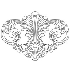 Vintage baroque ornament, corner. Retro pattern antique style acanthus. Decorative design element filigree calligraphy vector. - stock vector	