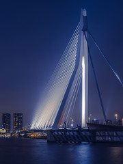 L'Erasmusbrug de Rotterdam de nuit