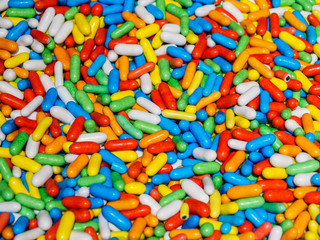 Colorful candy in the form of tablets