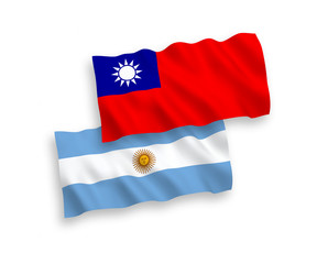 Flags of Argentina and Taiwan on a white background