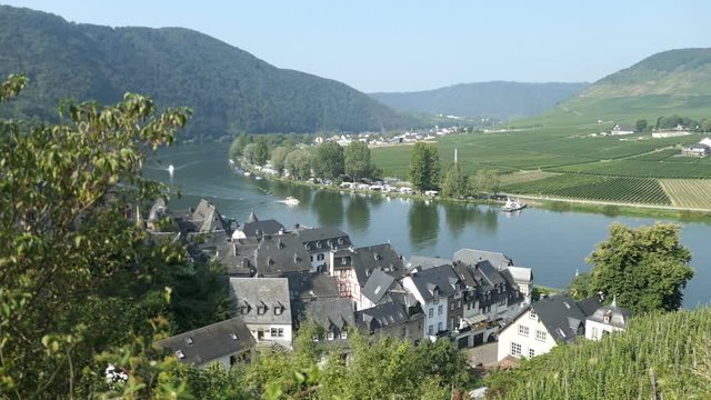Cityscape of Beilstein at Moselle river valley