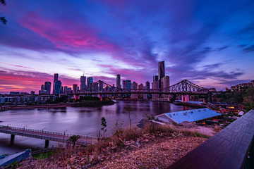Fototapeta premium brisbane city skyline at sunset