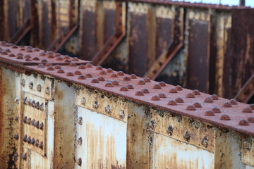 鉄橋のクローズアップ