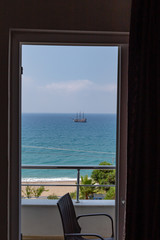 Balcony view on the ship