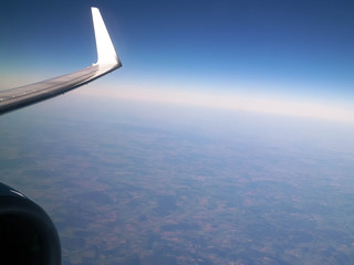 View from plane window on Planet Earth.