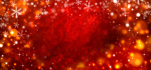 elegant red Christmas background with snowflakes