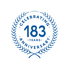 183 years design template. 183rd logo. Vector and illustration.