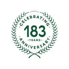 183 years design template. 183rd logo. Vector and illustration.