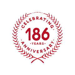 186 years design template. 186th logo. Vector and illustration.