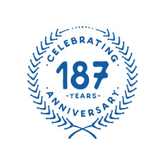 187 years design template. 187th logo. Vector and illustration.