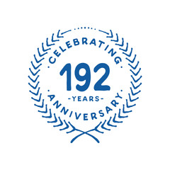 192 years design template. 192nd logo. Vector and illustration.