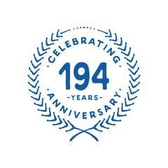 194 years design template. 194th logo. Vector and illustration.