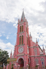 Fototapeta premium Tan Dinh Church or the Pink Catholic Church in Ho Chi Minh City, Vietnam