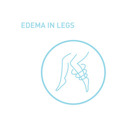 Edema in legs Line draw icon
