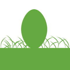 Easter egg on grass vector illustration