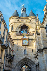 Fototapeta na wymiar Big Bell tower in the center of Bordeaux city.