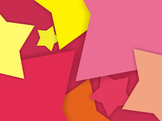 The Amazing of Pink and Yellow Star Material Design, Abstract Modern Shape Background or Wallpaper