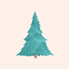 Vector christmas tree with realistic branches isolated