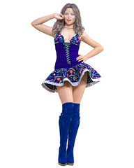 Young beautiful Santa girl.