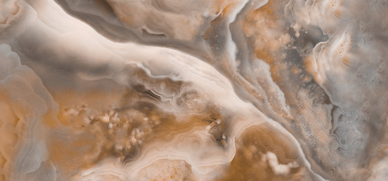 Polished onyx marble with high-resolution, brown tone emperador marble, natural breccia stone agate surface, modern Italian marble for interior-exterior home decoration tile and ceramic tile surface.
