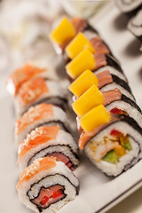 japanese sushi snack with vegetables