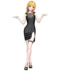 3D japanese anime girl.