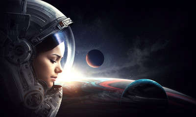 Exploring outer space. Mixed media